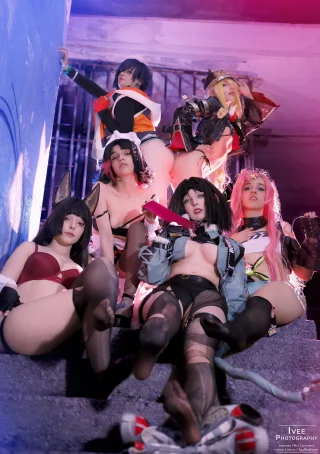 Zenless Zone Zero lewd cosplays by Eihatrice, Kai, AkaRedKarma, Fushigi, Kerocchi & Patito as Belle, Lucy, Ellen, Miyabi, Jane & Nicole