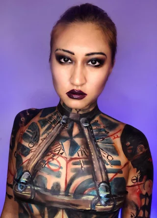 Jack from Mass Effect 2 bodypaint cosplay