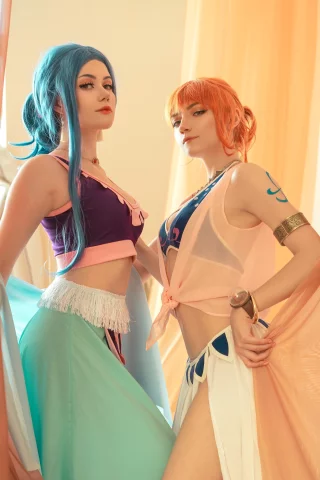 Nami and Vivi from One Piece by Carry Key and Anastasia Komori