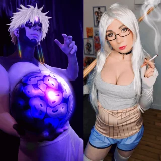 Evil Soccer Guy or Hot Grandma? I can do both 😝 (Cossaiki - Evil Eye & Seiko - Dandadan)