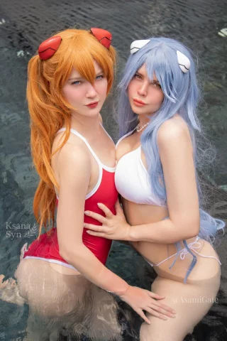 Rei Ayanami by AsamiGate, Asuka Langley by Ksana_Syn [Evangelion]