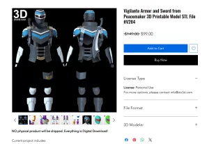 Does anyone have this 3D model of the Vigilante costume from the Peacemaker series that I can borrow to cosplay the character?