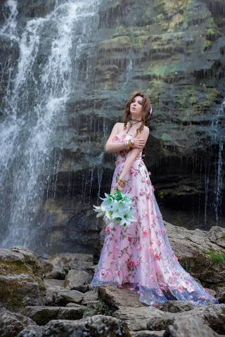 Aerith from Final Fantasy by AGflower