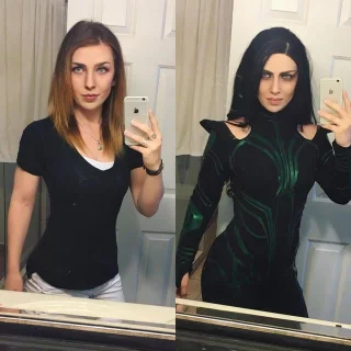 Hela Before & After by @captainkayceecosplay