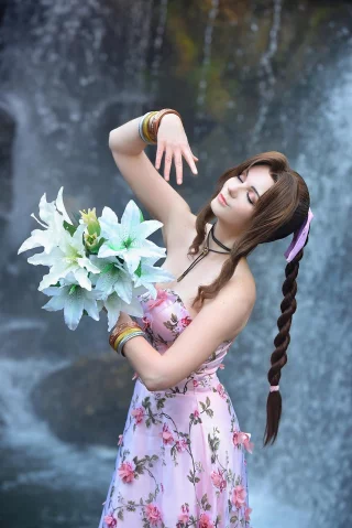 Aerith from Final Fantasy by AGflower