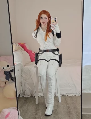 Black Widow White Suit Cosplay by gintkunya