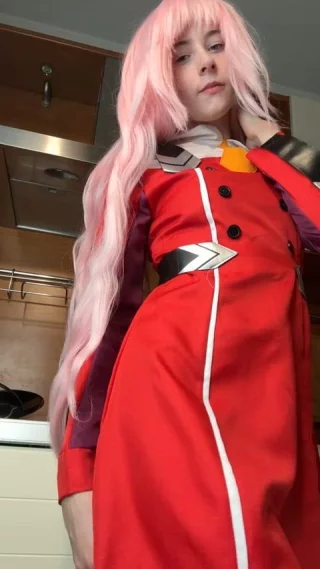 Zero Two from darling in the franxx tempts you
