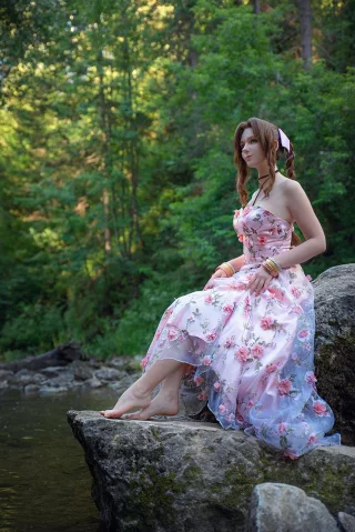 Aerith from Final Fantasy by AGflower