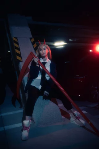Power, from Chainsaw Man, by lynxicat