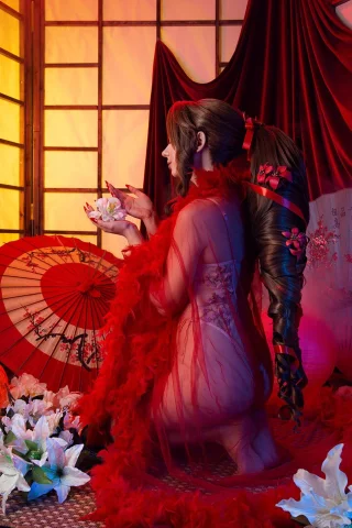 Aerith from Final Fantasy by AGflower