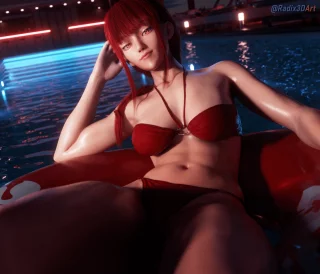 Makima in the Pool (@Radix3dArt)