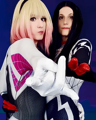 Spider-Gwen and Silk by BunnyMina and WrenNocturna