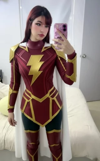 trying my mary marvel cosplay