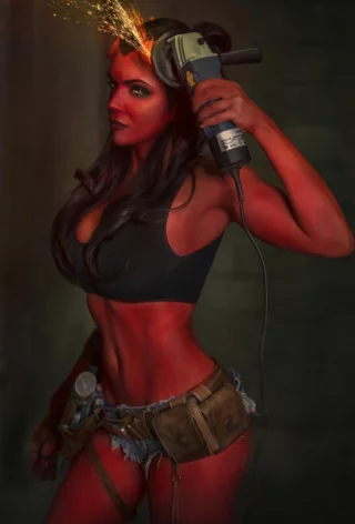 Fem Hellboy by Octokuro