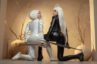 Hornet and Lace from Hollow Knight: Silksong by Anastasia Komori and MercuryGin