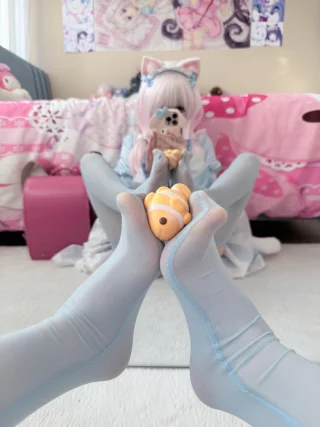 small cat girl self-care