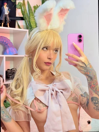 This naughty bunny is waiting for her master to claim her
