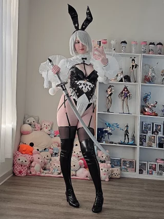 2b bunny girl cosplay by gintku
