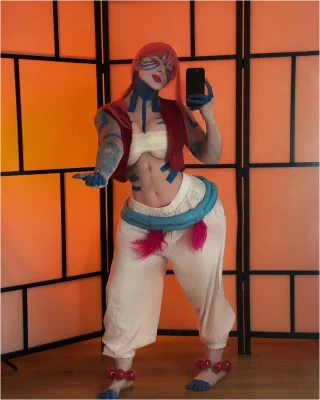 Fem Demon Akaza from Demon Slayer (Kuroitsne)