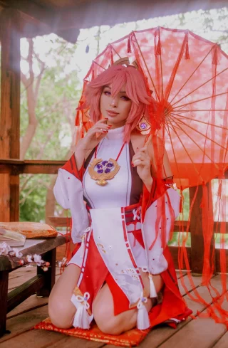 Yae Miko from Genshin Impact cosplay by Nana